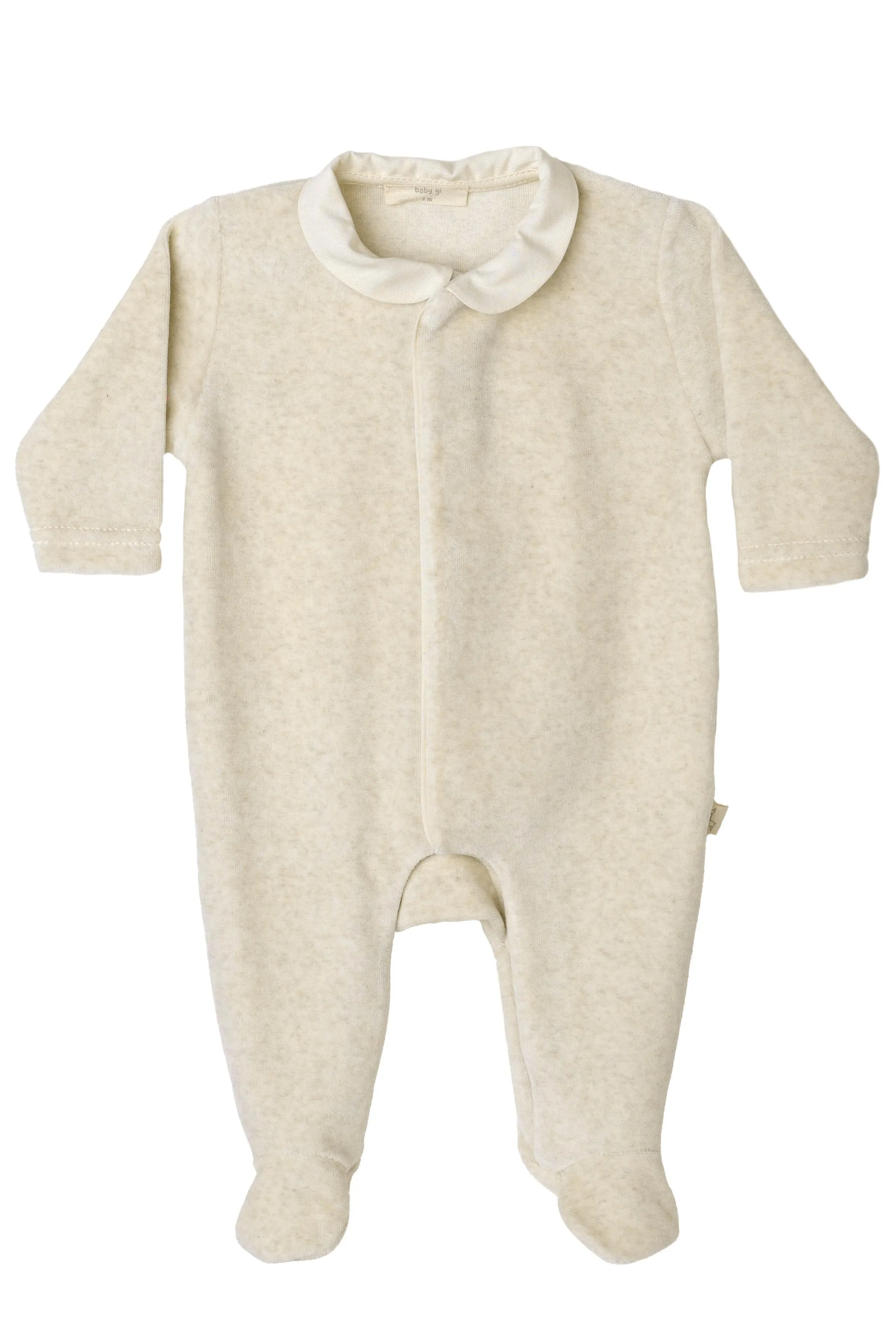 Velour Angel Wing Rounded Collar Sleepsuit