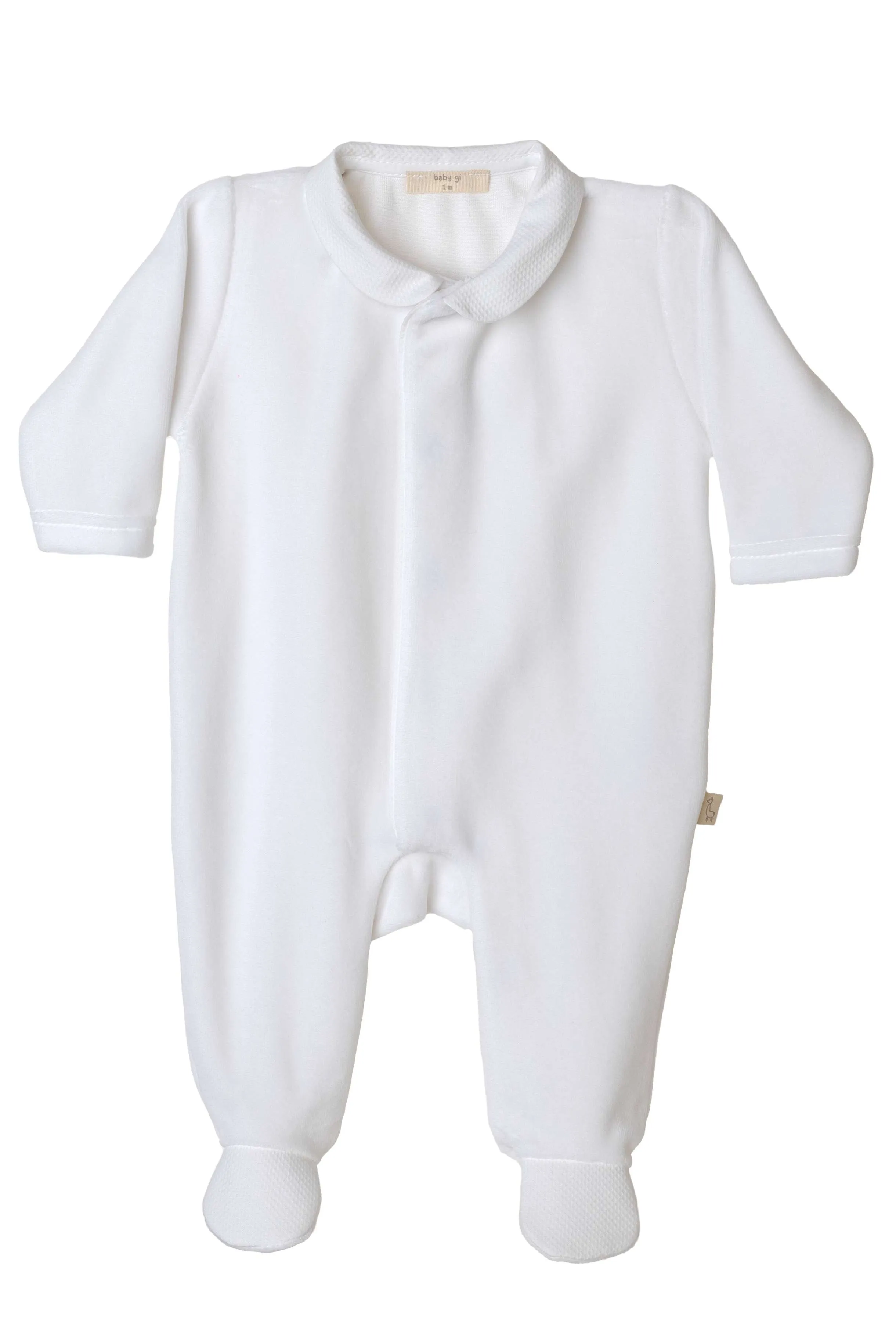 Velour Angel Wing Rounded Collar Sleepsuit