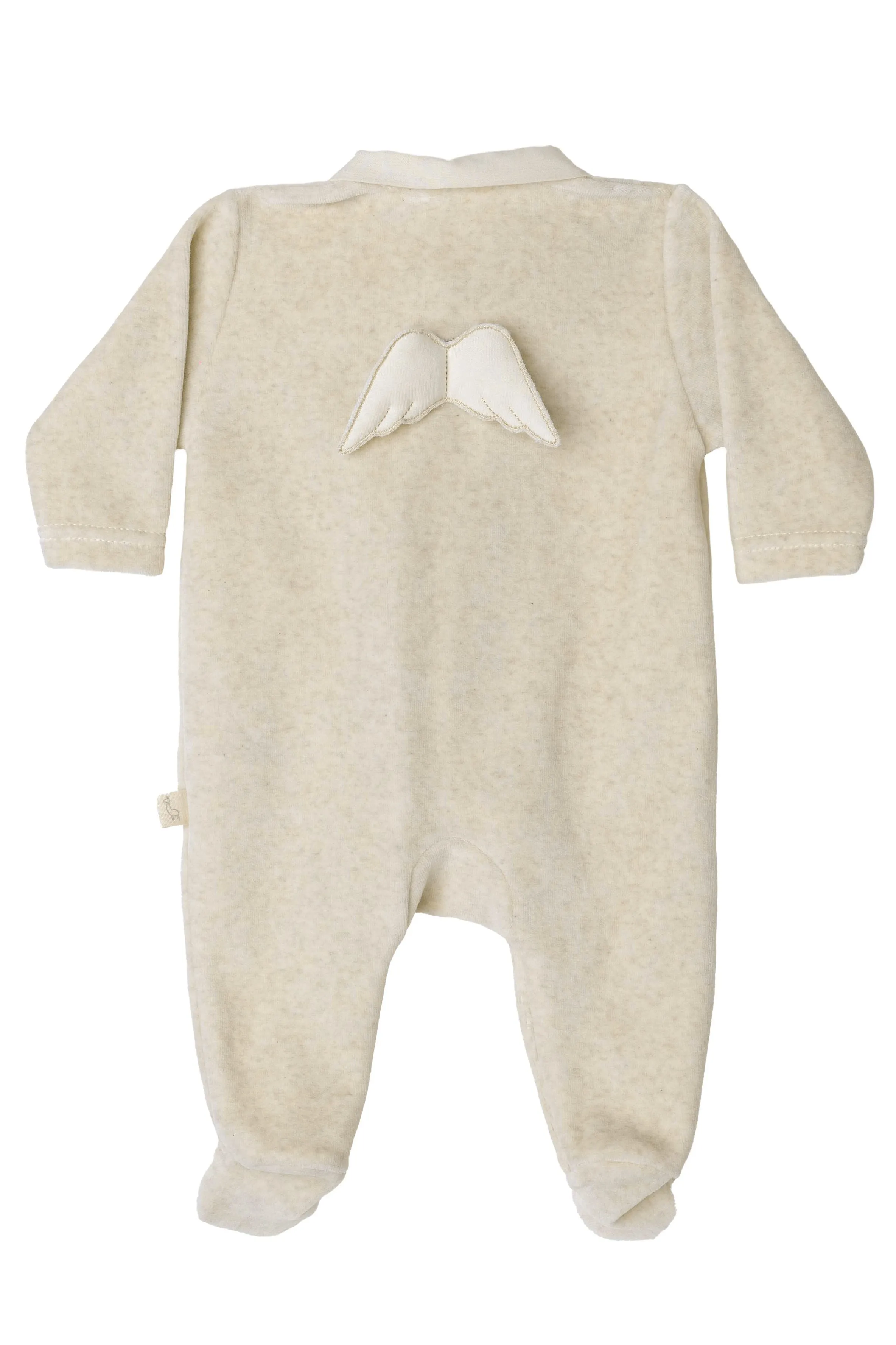 Velour Angel Wing Rounded Collar Sleepsuit