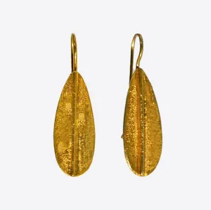 Vermeil Oval Leaf Earrings