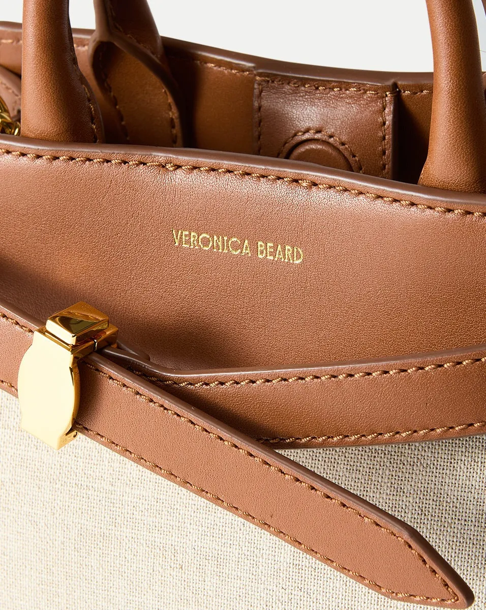 Veronica Beard Dash Bag in Natural Linen/Hazelwood