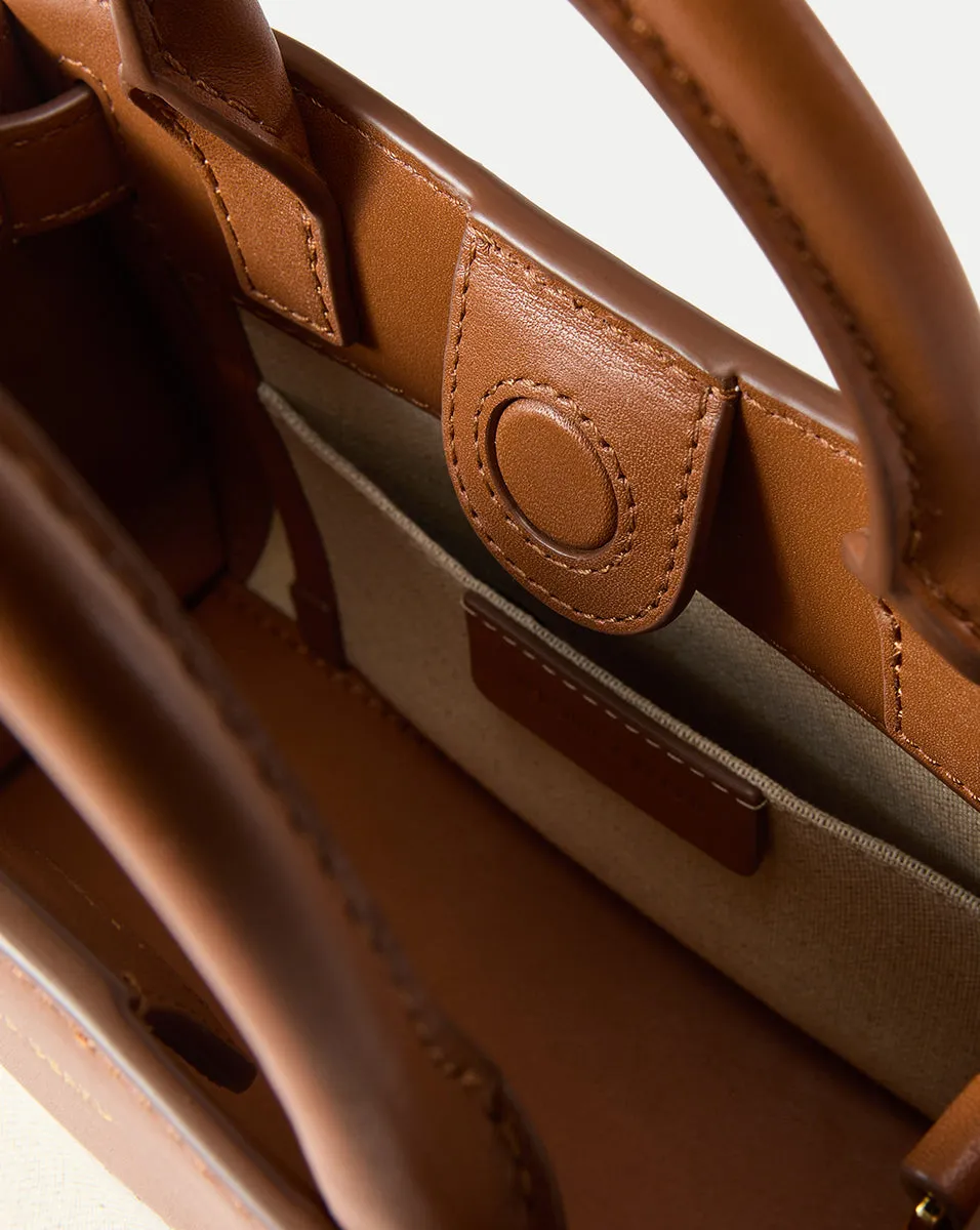 Veronica Beard Dash Bag in Natural Linen/Hazelwood