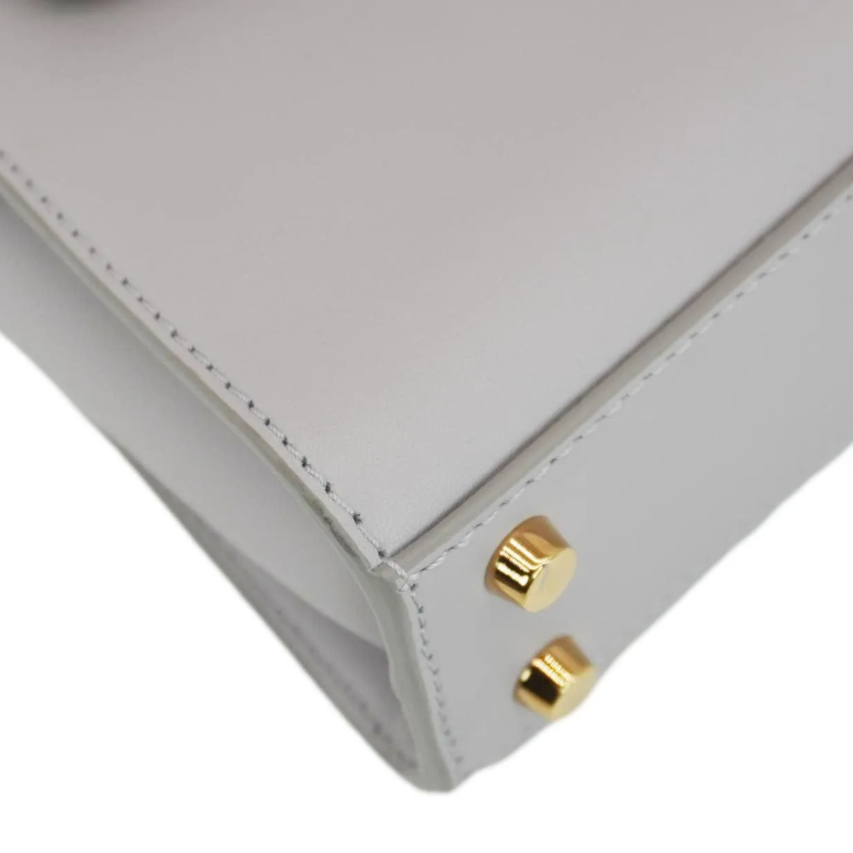 VERSACE Medusa 95 Leather Top Handle Shoulder Bag Gray