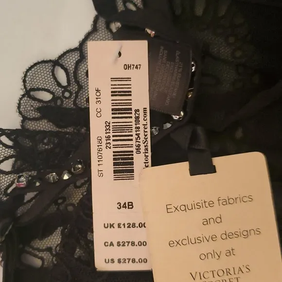 Victoria's Secret Black Lace Corset Bra.