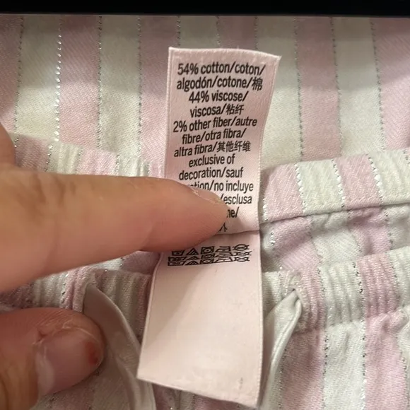 Victoria's Secret The Mayfair 2-Piece Pink White Striped Pajama Set Size Medium