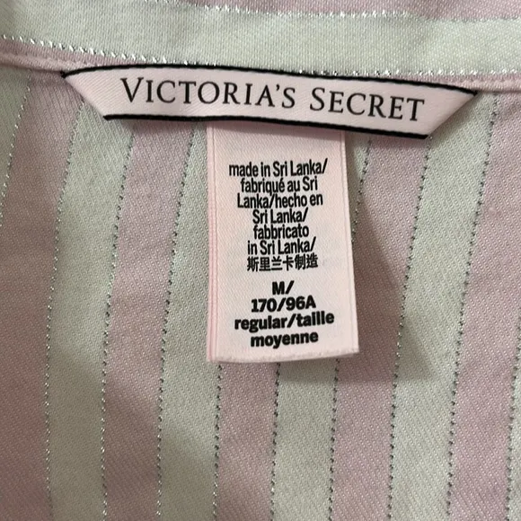 Victoria's Secret The Mayfair 2-Piece Pink White Striped Pajama Set Size Medium
