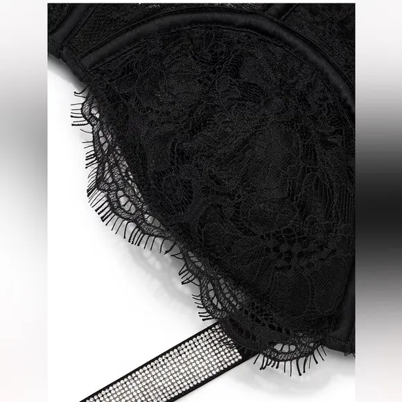 🔥Victoria's Secret VERY SEXYShine Strap Halter Lace Teddy Sz Medium New