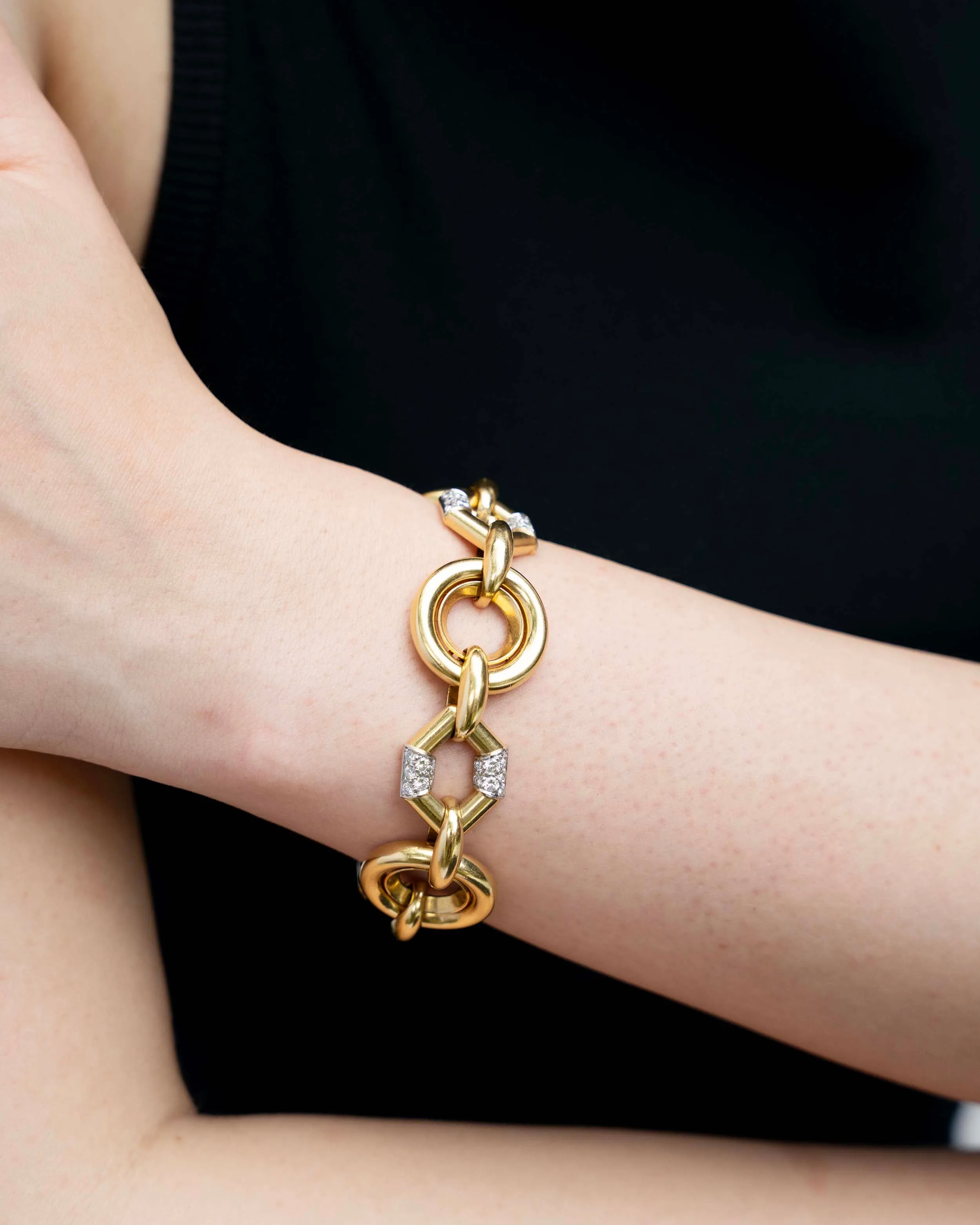 Vintage Boucheron Diamond Linked Bracelet