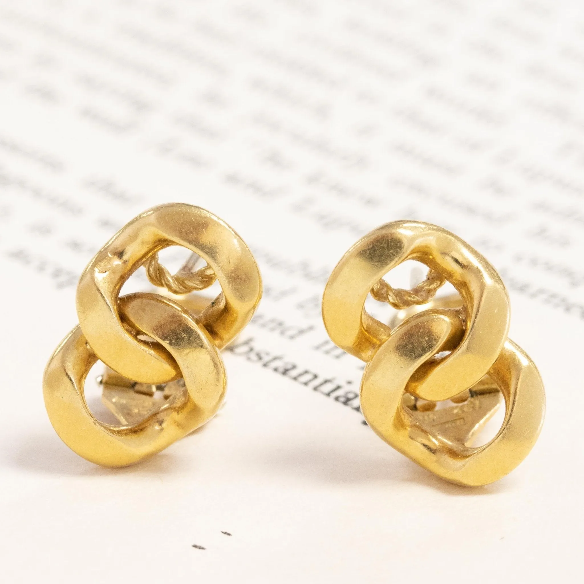 Vintage Curb Link Earrings, Italian