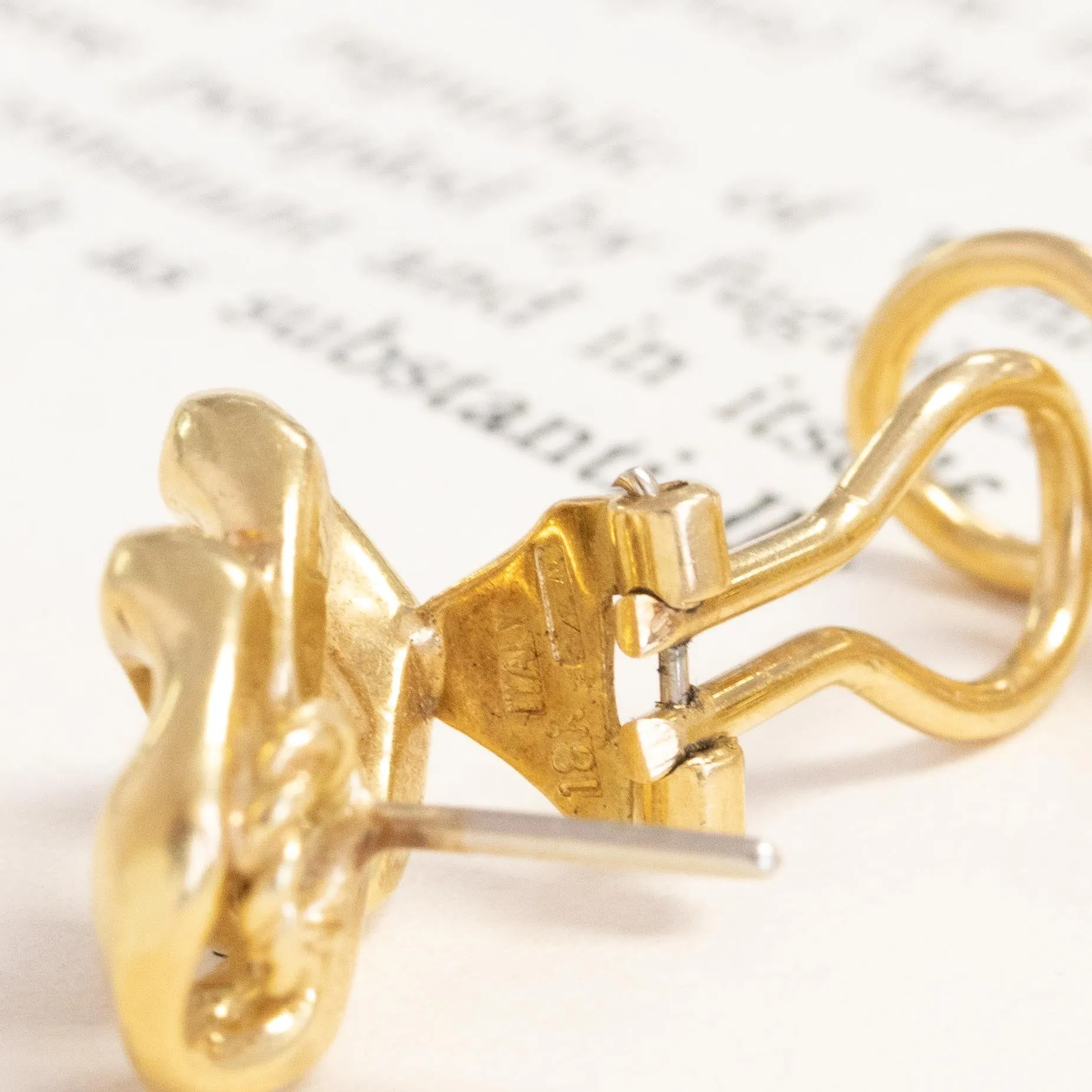 Vintage Curb Link Earrings, Italian