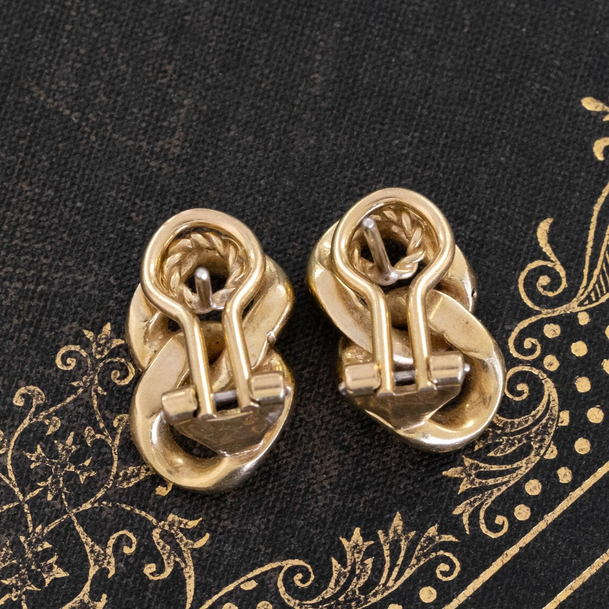 Vintage Curb Link Earrings, Italian