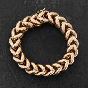 Vintage Jumbo Heart Motif Link Bracelet