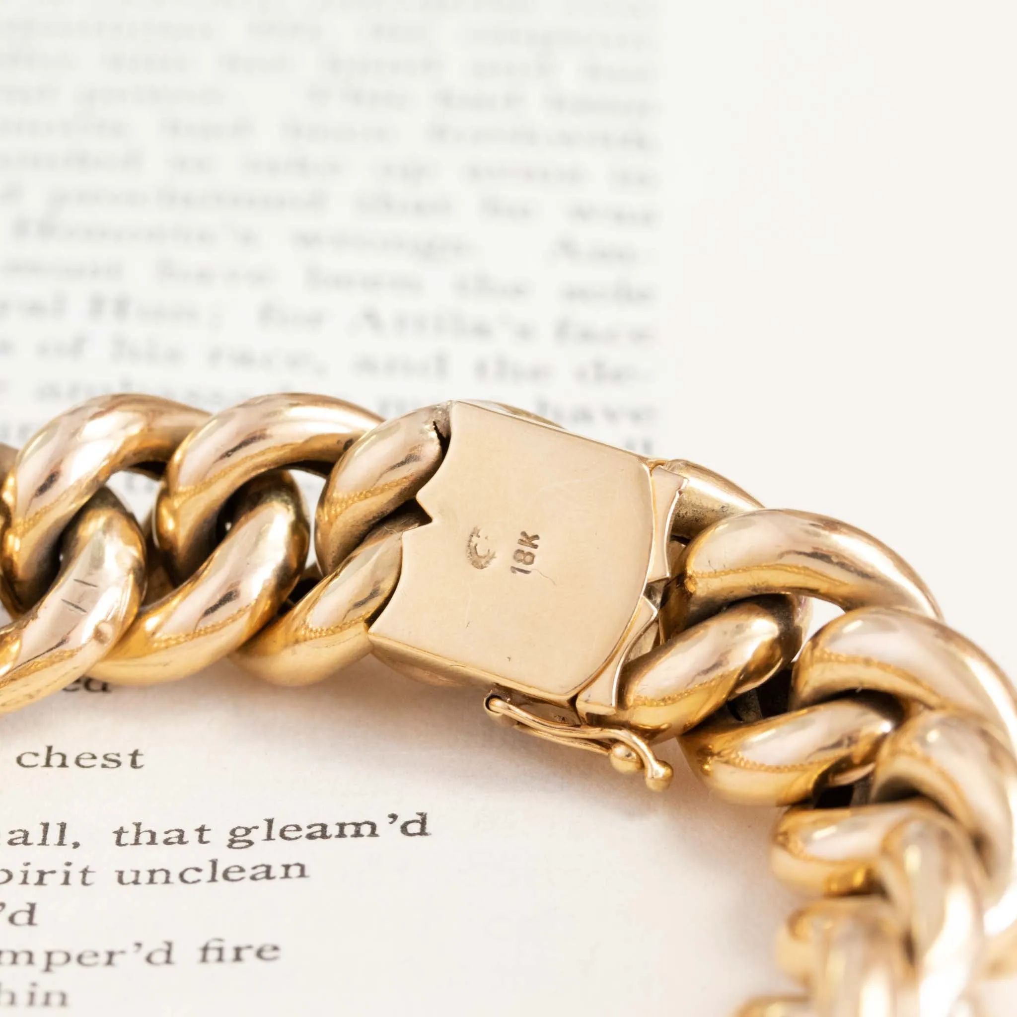 Vintage Jumbo Heart Motif Link Bracelet