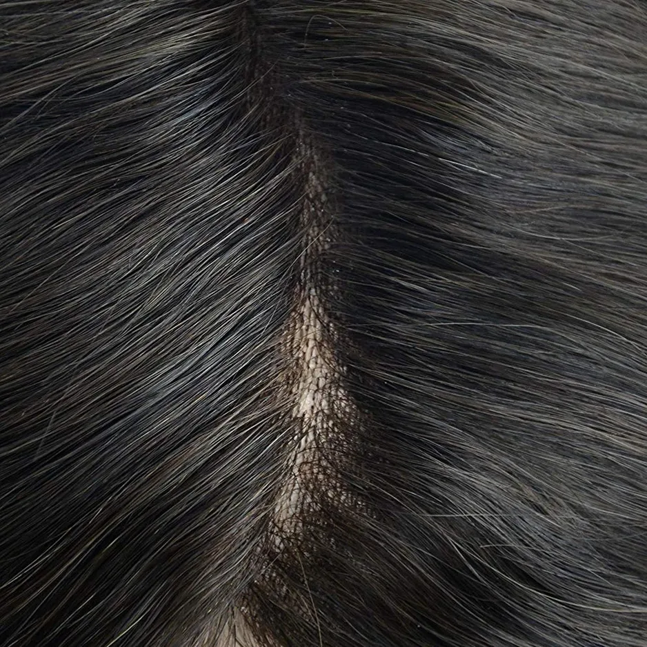 Virgin Human Hair Thin Skin Injection Hairpieces For Men