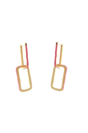 WAVE LINKED EARRINGS WITH ENAMEL