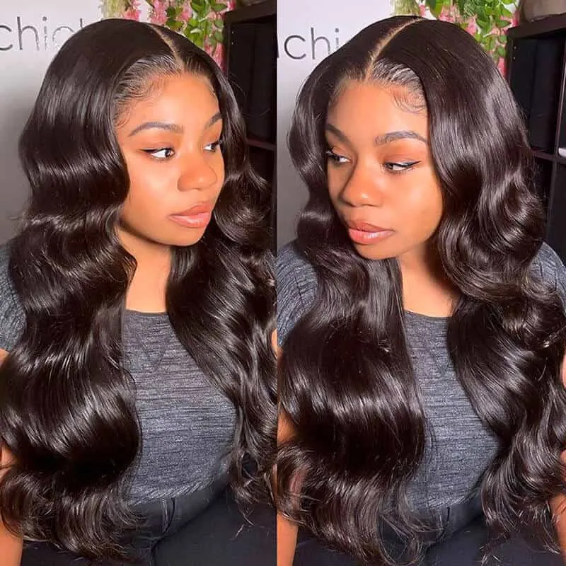 Wavymy Body Wave V Part Wig No Glue No Sew No Gel Human Hair Wig Thin Part Wig
