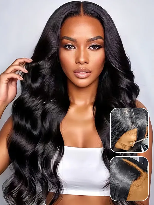 Wavymy Body Wave V Part Wig No Glue No Sew No Gel Human Hair Wig Thin Part Wig