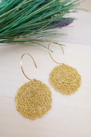 Wire Crochet Brass Lena Earrings