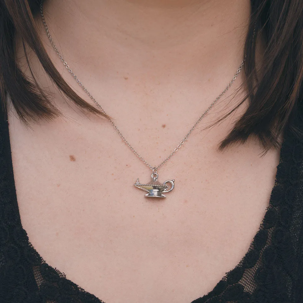 Wishes for My Genie Silver Necklace