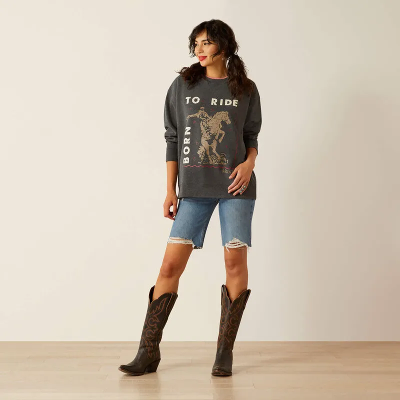 Women's Ariat Oversized Sweatshirt - Heather Charcoal
