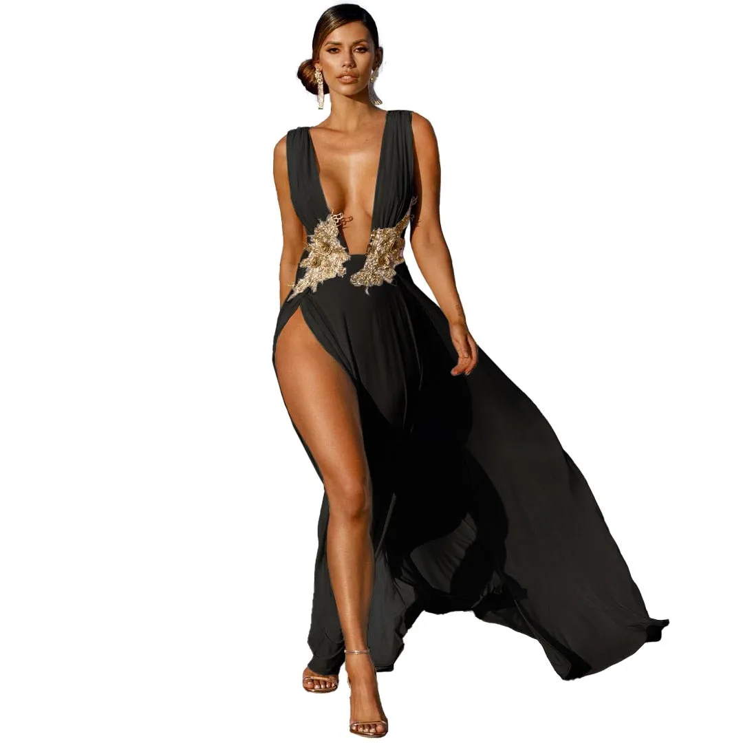 Womens Sleek & Sparkly Sequined Robe Dress