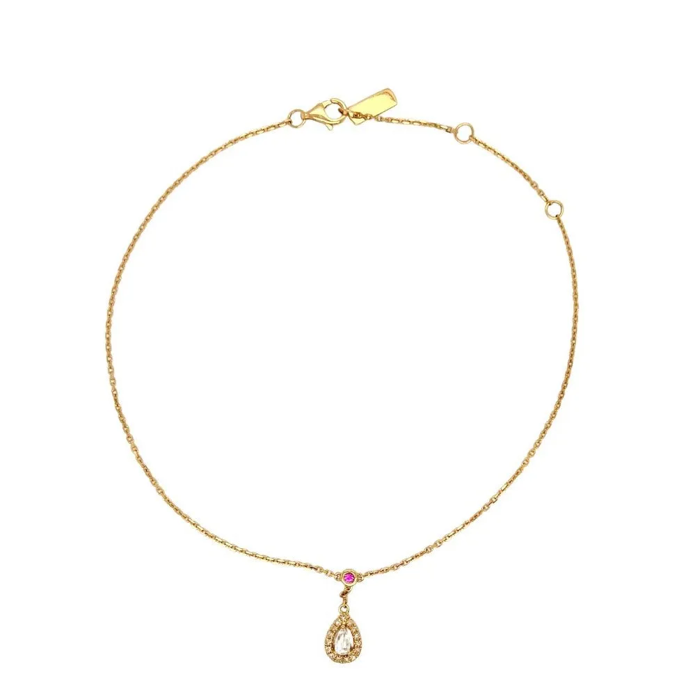 Yellow Gold Diamond Anklet