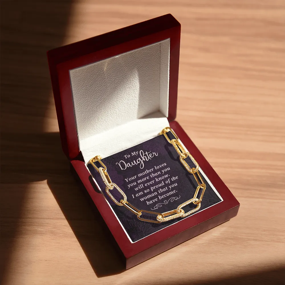 Your mother loves you-Forever Linked Necklace for Daughter