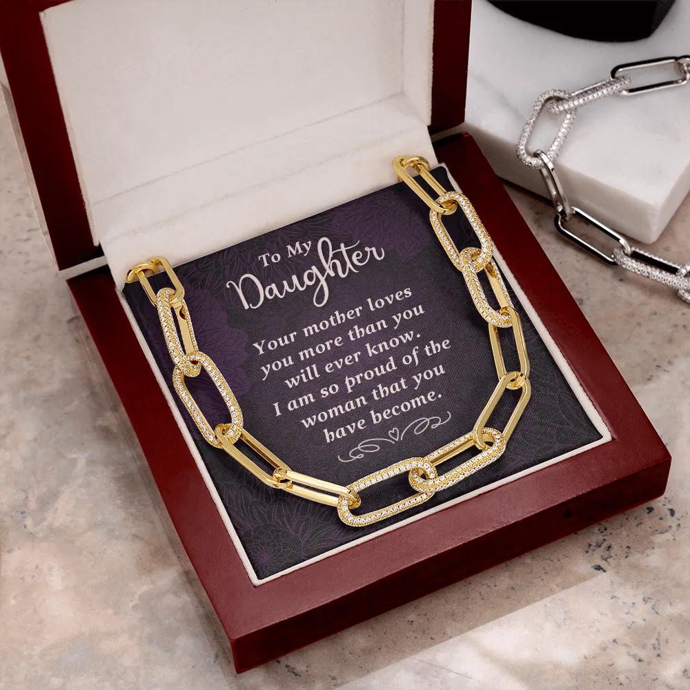 Your mother loves you-Forever Linked Necklace for Daughter