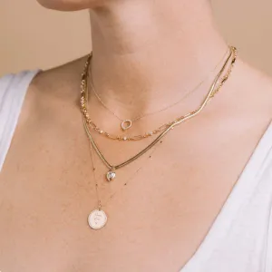 Zoe Chicco Gold Linked Prong Diamond & Medium Paperclip Rolo Chain Necklace