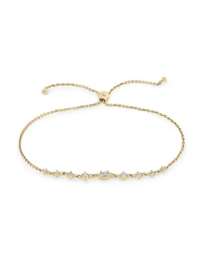 Zoe Chicco Gold Marquise & Graduated Round Diamond Bolo Bracelet
